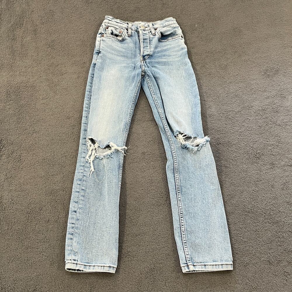 RE/DONE Blue Light Wash Denim High Rise Straight Leg Jeans Women’s Size 24